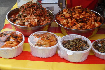 Medicinal stems resembling eggplant roots sold in a Korean traditional market