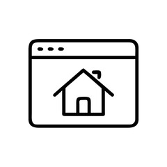 Homepage icon featuring a house in a web browser window  