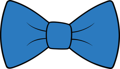 blue bow tie vector illustration on transparent background