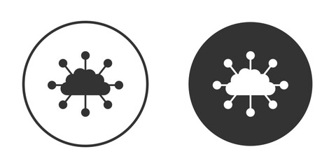 Network cloud icon illustration. Pixel vector graphics - Vector.