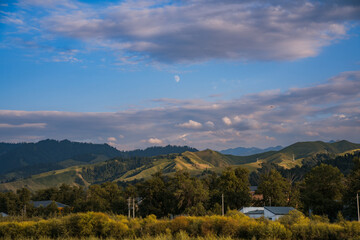 mountain landscape with clouds