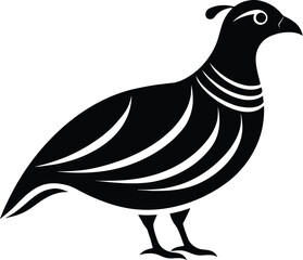 Quail bird silhouette, northern bobwhite bird, wild game vector, minimal avian drawing, nature wildlife illustration 