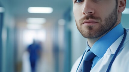 Hospital doctor with glasses, looking professional