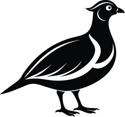 Quail bird silhouette, northern bobwhite bird, wild game vector, minimal avian drawing, nature wildlife illustration 