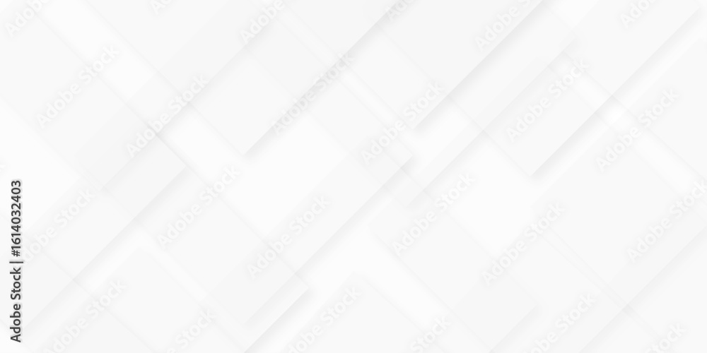 Poster modern abstract white background design with layers of textured white transparent material, minimal 