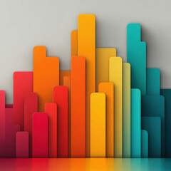A vibrant and modern abstract background featuring a spectrum of colorful geometric shapes