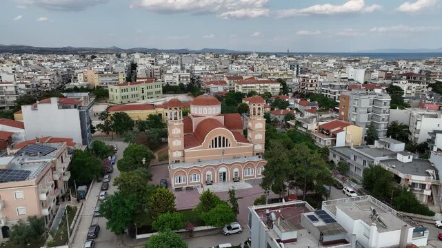 Orthodox Church in Alexandroupoli Surrounded by Urban Residential Blocks
