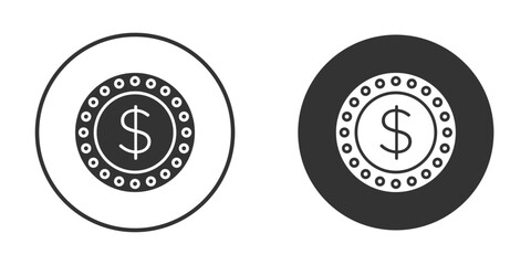 Coin icon illustration. Pixel vector graphics - Vector.