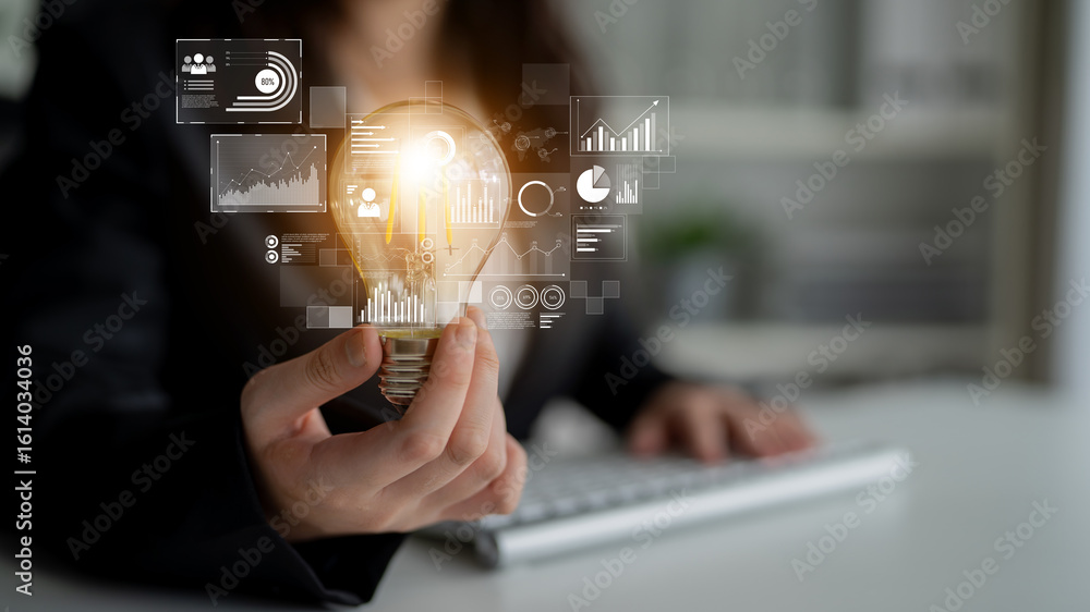 Aufkleber data insights, charts, and analytics help visualize performance. data drives strategy, analytics enh