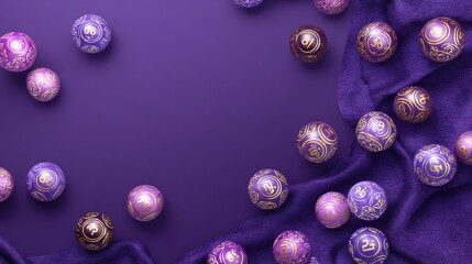 bingo, beautiful greeting card background or banner with violet theme. design illustration, no logos, no brands