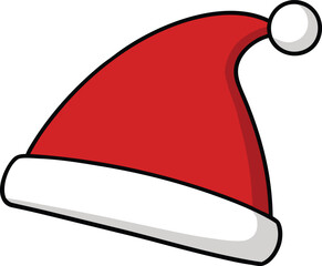 santa hat vector illustration on transparent background