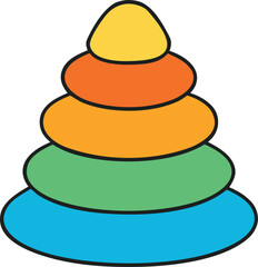 stacking rings toy vector illustration on transparent background