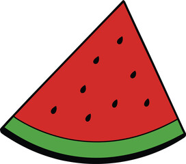 watermelon slice vector illustration on transparent background
