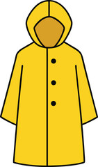 yellow raincoat vector illustration on transparent background