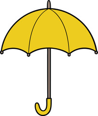 yellow umbrella vector illustration on transparent background