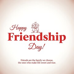 Celebrate the bond of friendship with this elegant happy friendship day greeting featuring classic typography and a subtle decorative element