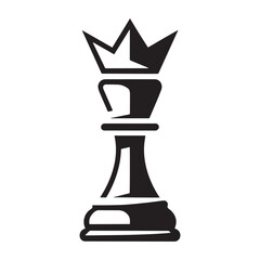 Elegant Chess King Piece Silhouette Symbol of Strategy and Power in Business and Game.