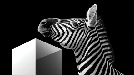 Naklejka premium Zebra head and neck black and white