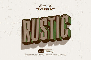 Rustic Text Effect Vintage Style. Editable Text Effect.