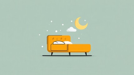 Bed Icon, Sleeping Bed Icon, Piece Of Furniture Used For Sleeping, Relaxing Vector Art Illustration, no logos, no brands