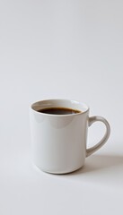 ceramic coffee mug with steam effect, isolated on white