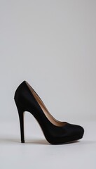 single high heeled shoe, side profile, isolated