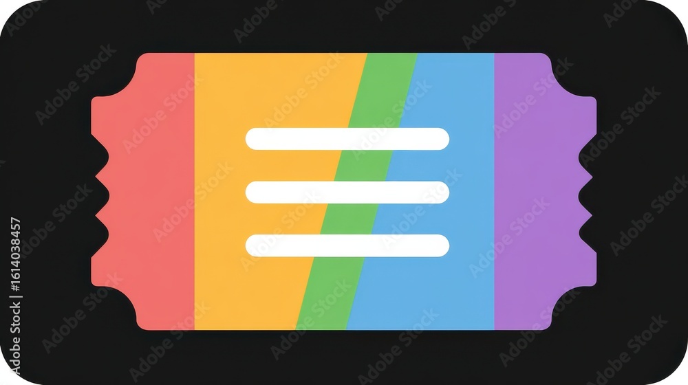 Poster ticket icon icon in multi color. simple glyph vector of education set for ui and ux, website or mobi