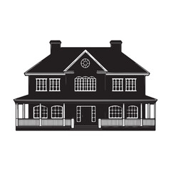 Fototapeta premium Large luxury house silhouette vector illustration architecture design