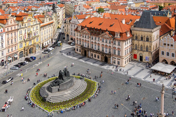 Vista aérea de la Plaza de la Ciudad Vieja de Praga, República Checa