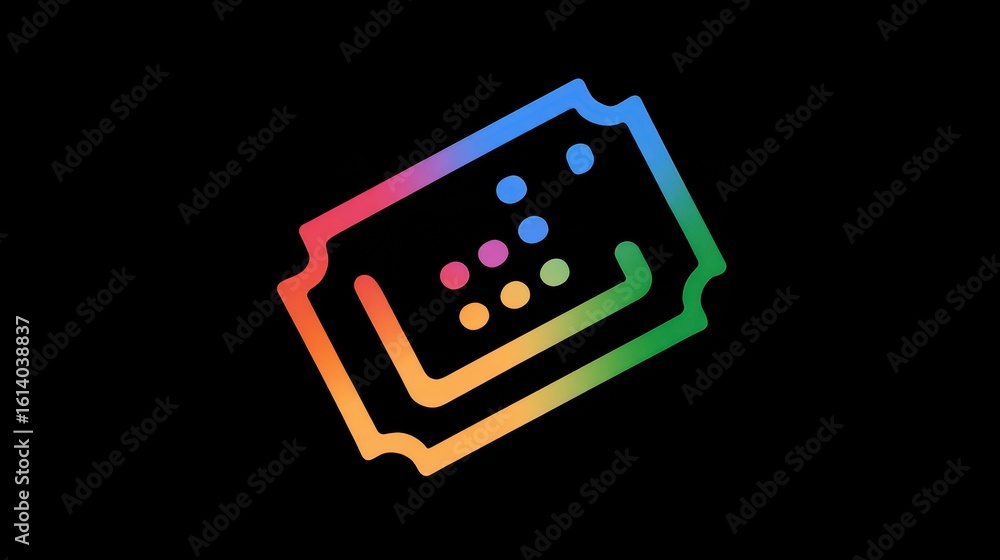 Poster ticket icon icon in multi color. simple glyph vector of education set for ui and ux, website or mobi