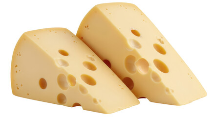 Isolated Two Cheese Wedges