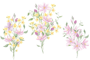 Forest Spring Florals, Meadow Clipart, Garden Flowers, Baby Shower, Sublimation Elements, Tiny Flowers, Bouquets Clipart, Wildflowers
