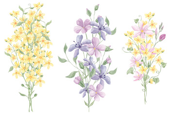 Forest Spring Florals, Meadow Clipart, Garden Flowers, Baby Shower, Sublimation Elements, Tiny Flowers, Bouquets Clipart, Wildflowers