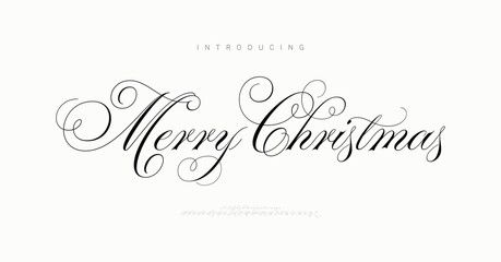 Christmas Card With Merry Christmas Happy New Year Sign Editable Text Effect Template . vector illustration 
