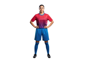 Confident Female Soccer Player Standing Proudly