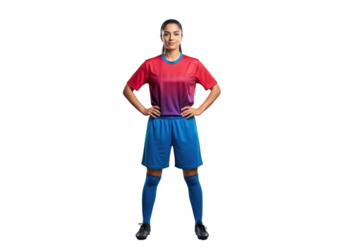Confident Female Soccer Player Standing Proudly