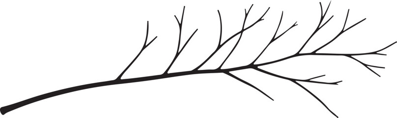 Long Branch Silhouette Vector Style For Nature And Botanical Design