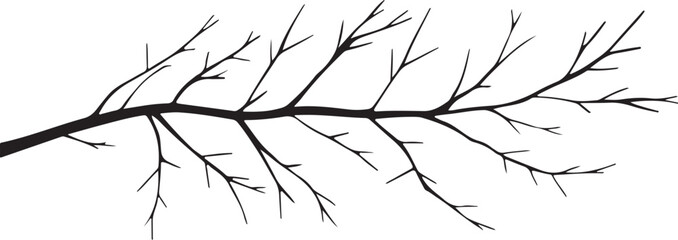 Long Branch Silhouette Vector Style For Nature And Botanical Design