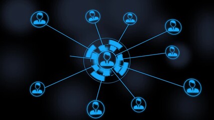 digital networking concept, digital network marketing icon , networking and connection technology icons. business or Sales growth concept animation. - Powered by Adobe