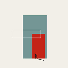 Business career ambition, vector concept. Symbol of new beginning, challenge, success. Minimal design eps10 illustration.