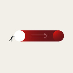 Business growth and progress vector concept. Symbol of target, objective, strategy. Minimal design eps10 illustration.
