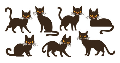 Black Cats Halloween Illustration