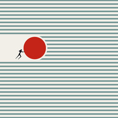 Business leader vector concept. Symbol of hard work, success, growth, development. Minimal design eps10 illustration.