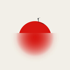 Business leader vector concept. Symbol of ambition, motivation, vision and leadership. Minimal design eps10 illustration.