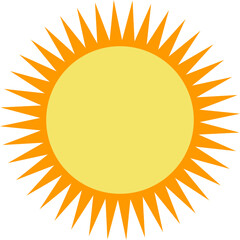 Vector de sol con estilo minimalista. Icono de Verano para sitio web, folleto y app.	