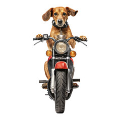 Motorcycle dog in a wheelchair on a sport bike