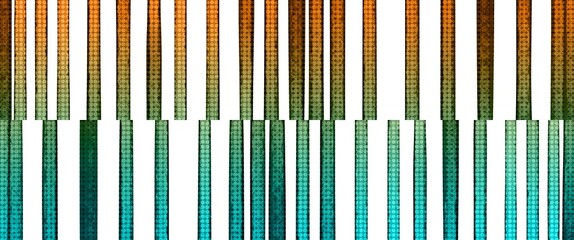 green and orange abstract striped background with halftone texture