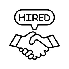 Hired Shake Hand Icon