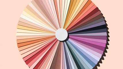 A beautifully arranged circular color palette displaying a range of soft pastel and nude tones
