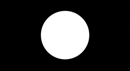 Monochrome simplicity, where a white circle contrasts against a stark black background.